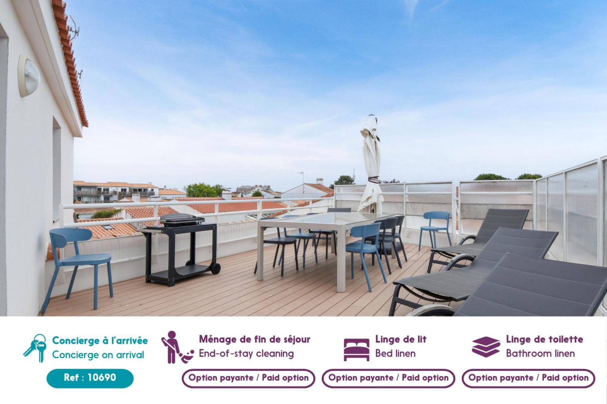 Appart Pour 8 Au Coeur De Noirmoutier - Terrasse Kültér fotó